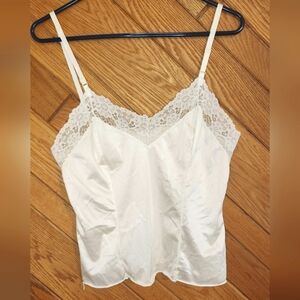 Women's Elegant Lace Trim Satin Ivory Medium Camisole